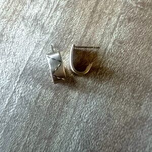 14kt yellow gold etched hoops huggie hook earrings